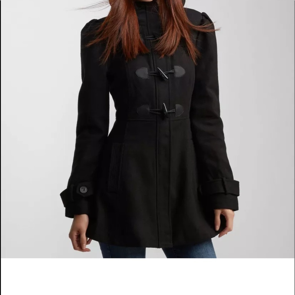 Aeropostale Hooded toggle Black toggle coat SP
